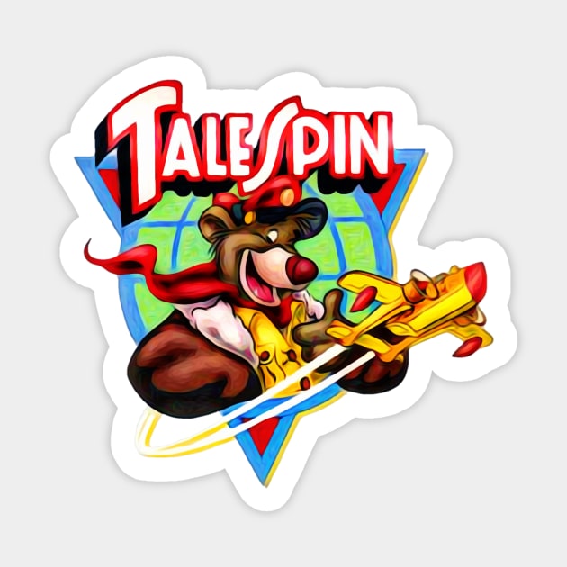 Talespin, Baloo Logo Plane Sticker by RainbowRetro